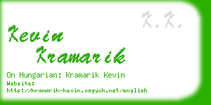 kevin kramarik business card